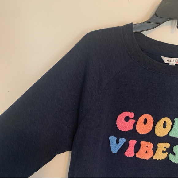 Women’s Wildfox Good Vibes Only Sweatshirt Spell Out Small - Picture 2 of 9